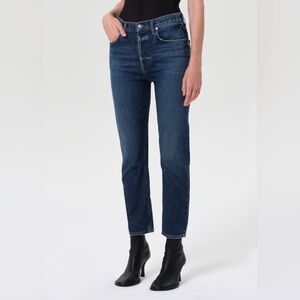 AGOLDE  Riley Crop High Rise Straight Jean Women’s Size 34 Stretch Medium Wash